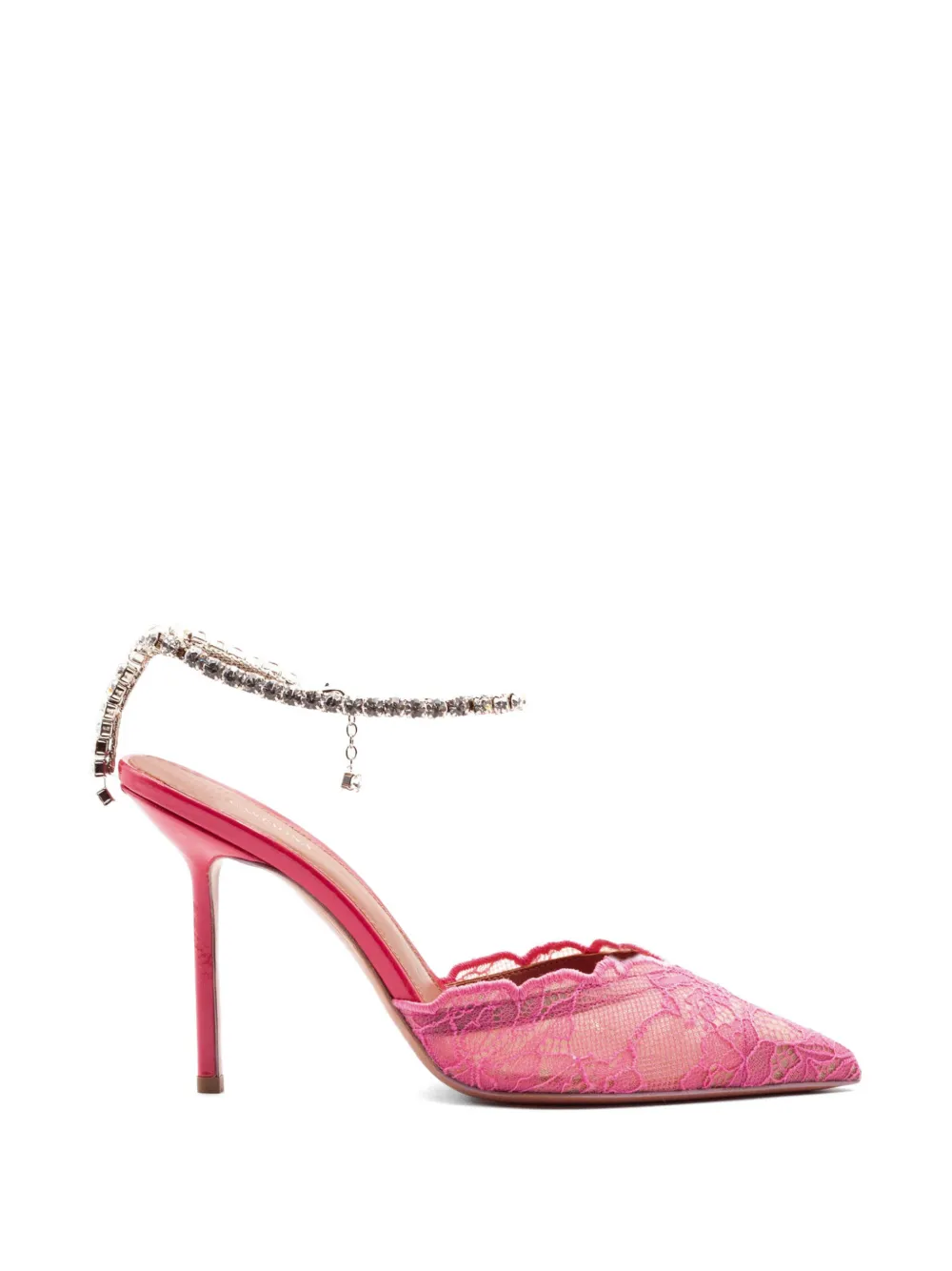 Castagna lace crystal-embellished heeled pumps Roze