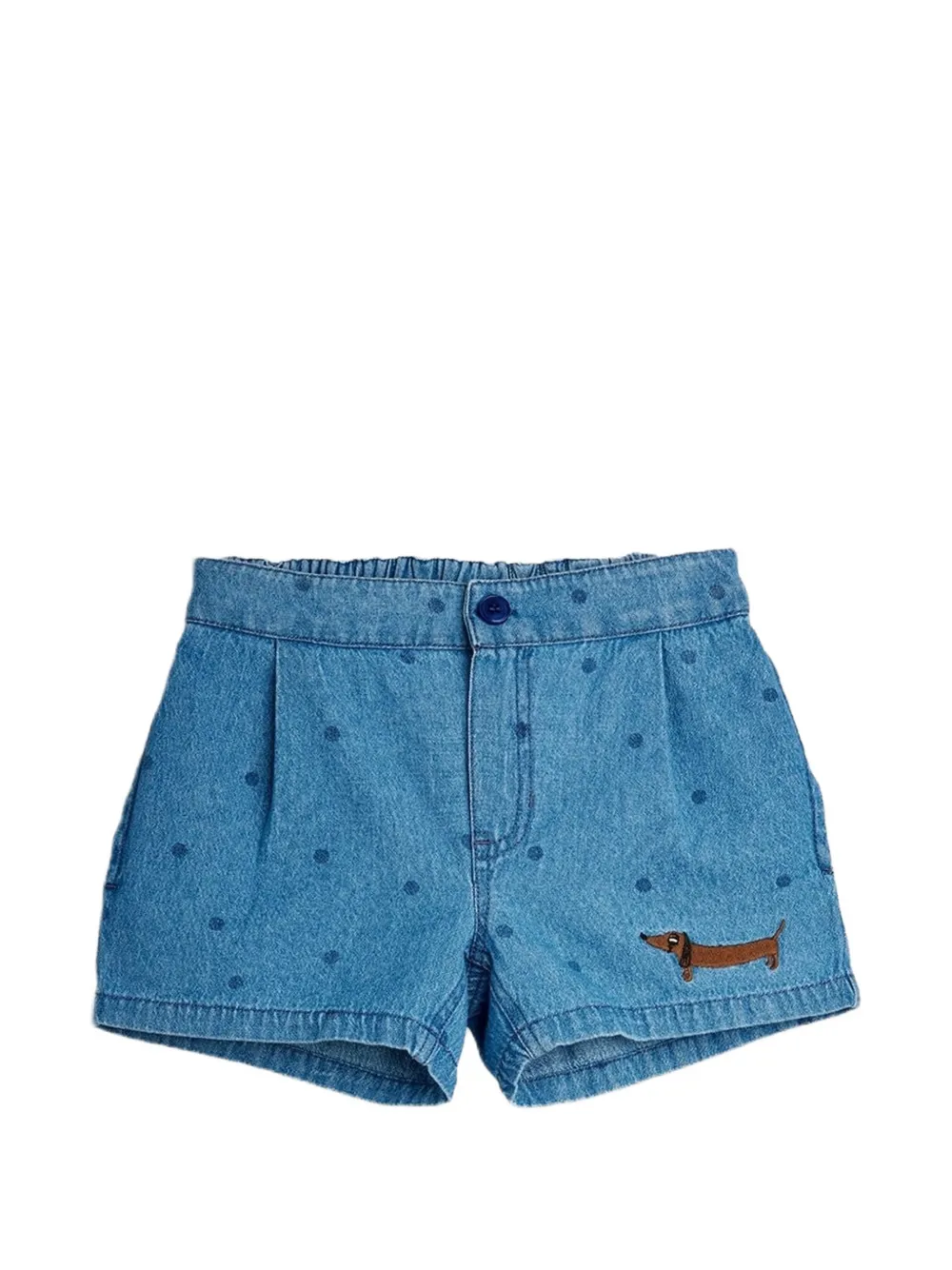 Mini Rodini dot-print embroidered shorts - Blu