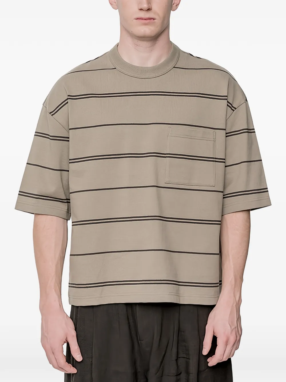 Comme des Garçons Homme striped pocket T-shirt - Toni neutri