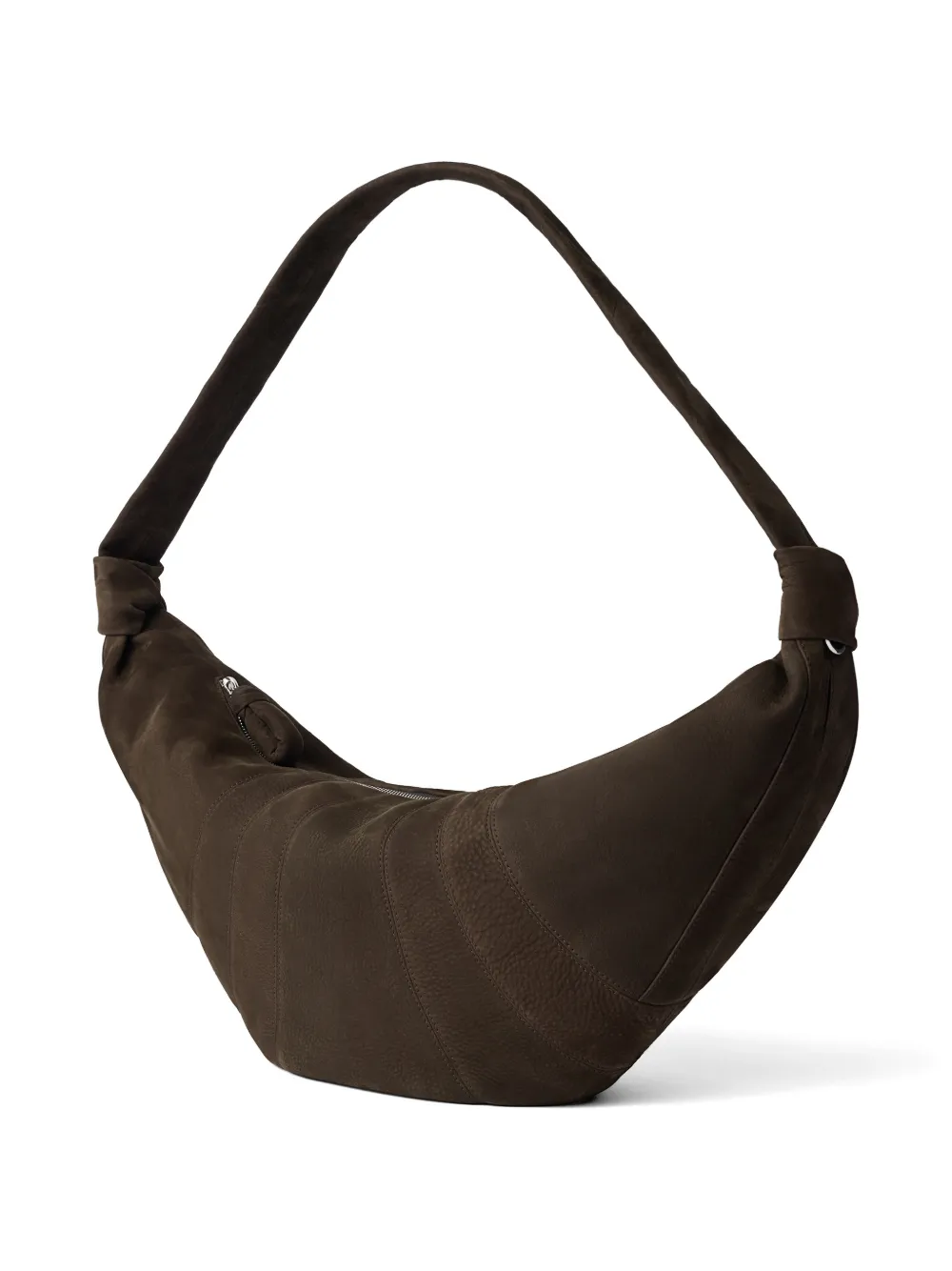 LEMAIRE Grote Croissant tas van alpaca nubuck Bruin