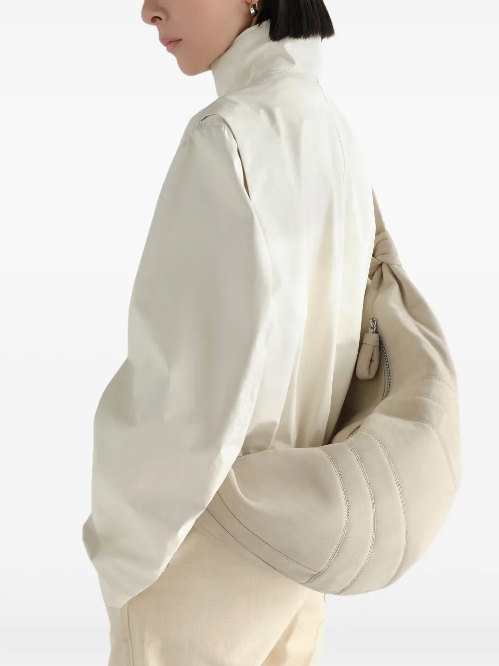 LEMAIRE Grote Croissant tas van alpaca nubuck Beige