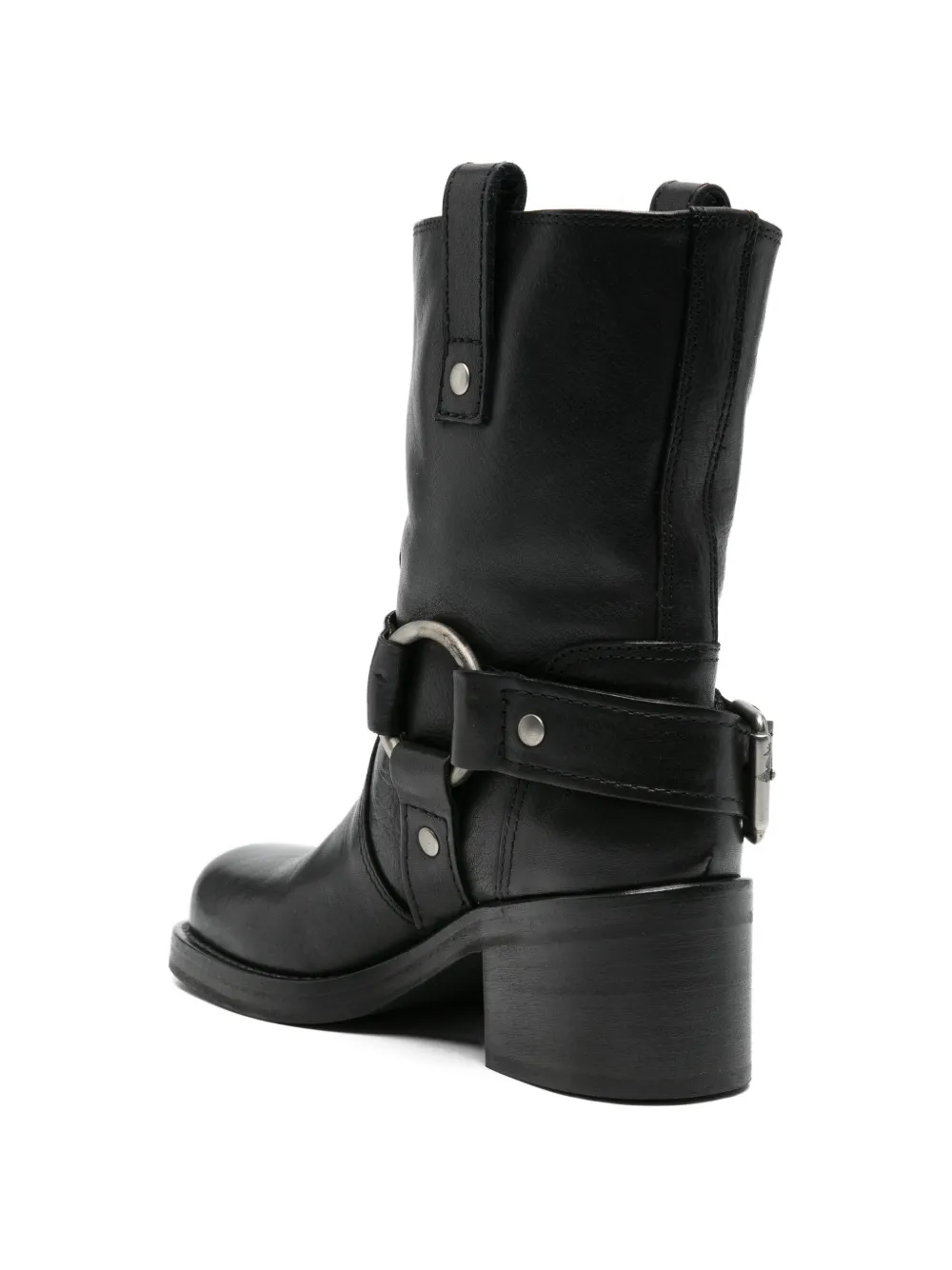 Ash buckle-strap boots Zwart