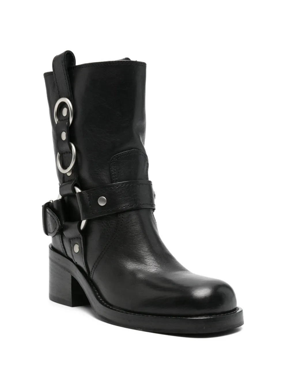 Ash buckle-strap boots Zwart