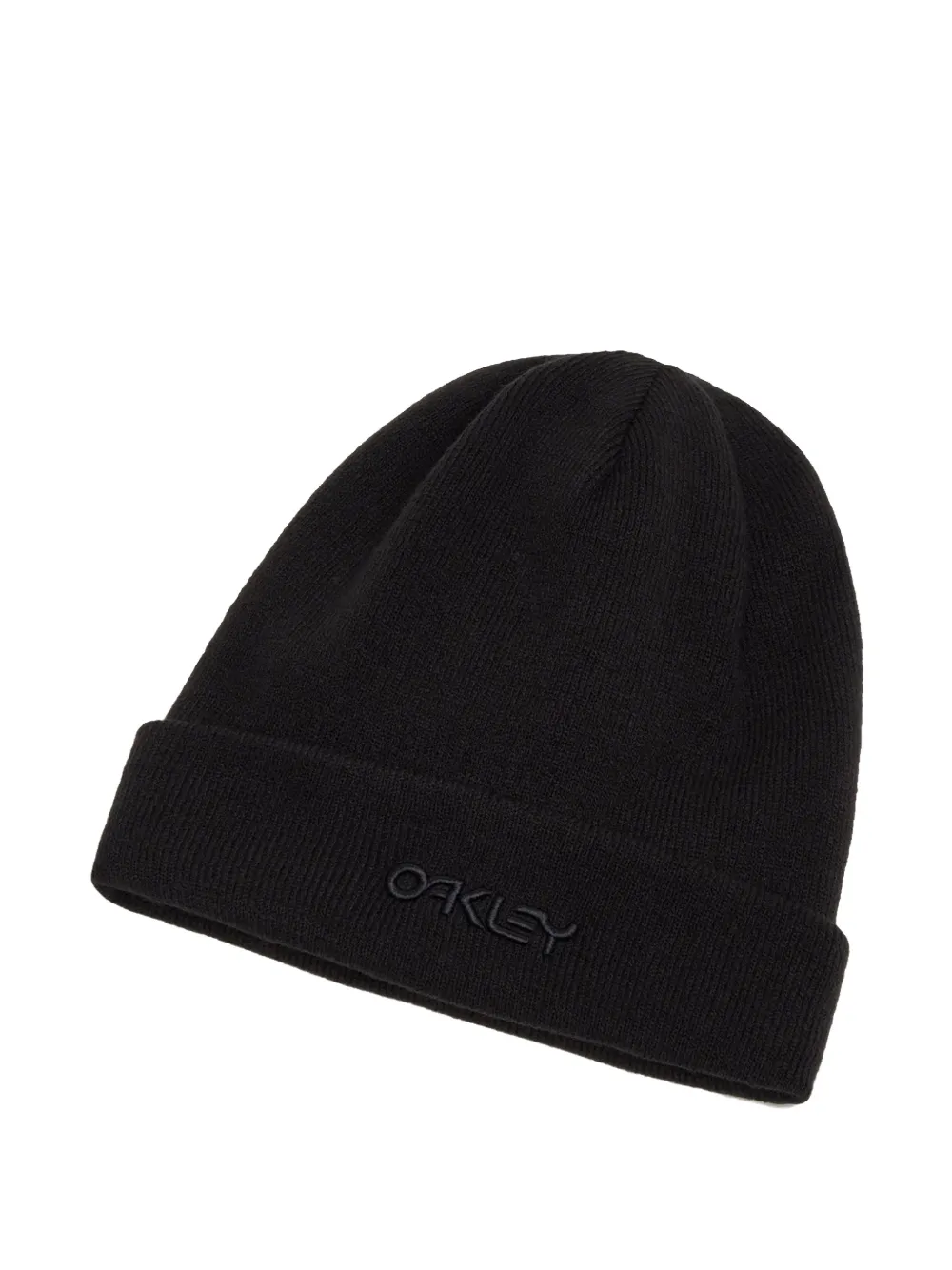Oakley logo-embroidered ribbed beanie hat - Nero