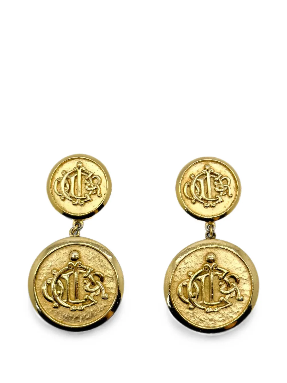 Christian Dior Pre-Owned 1980s Monogram drop earrings - Gold