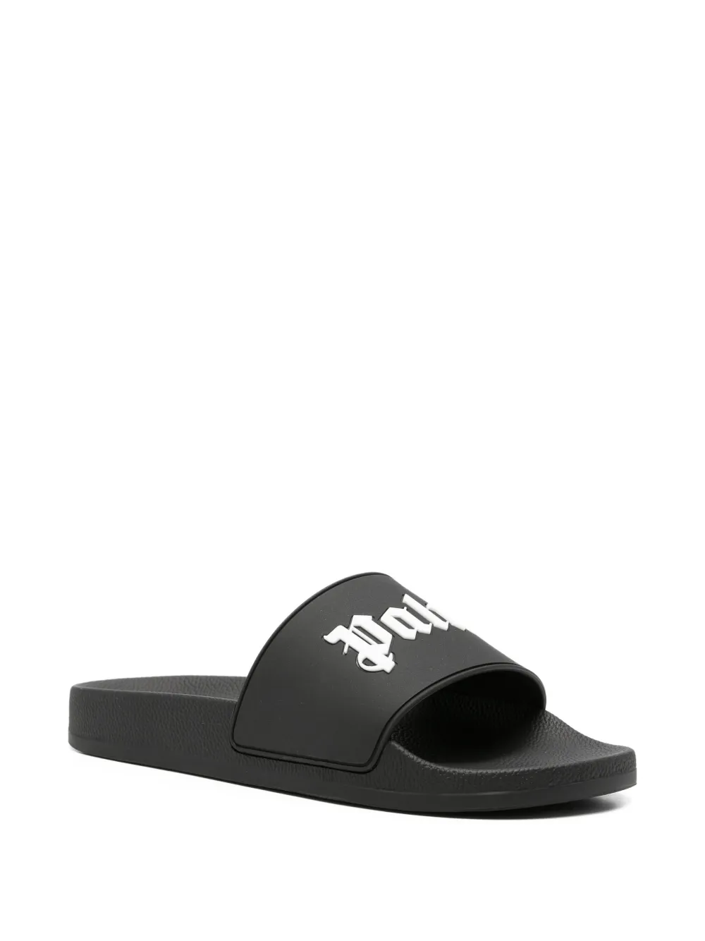 Palm Angels logo-print slides Zwart