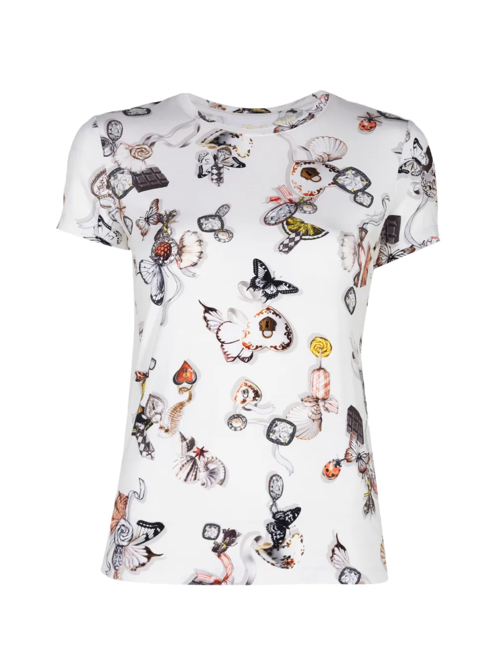 L'Agence Ressi butterfly-print T-shirt - Bianco