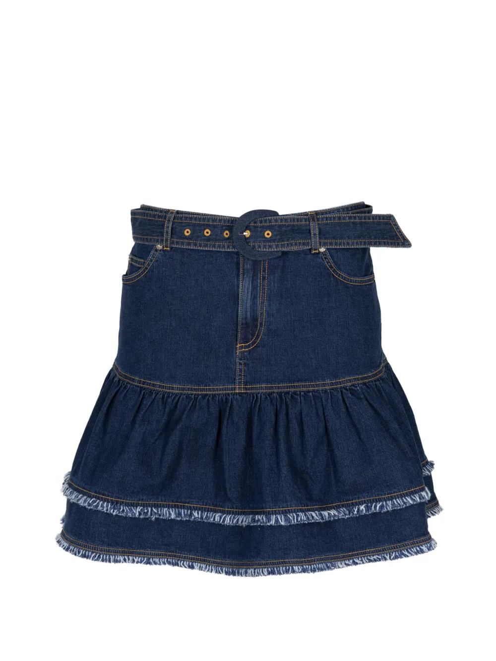 Cinq A Sept Martina fringe-trimmed short skirt - Blu