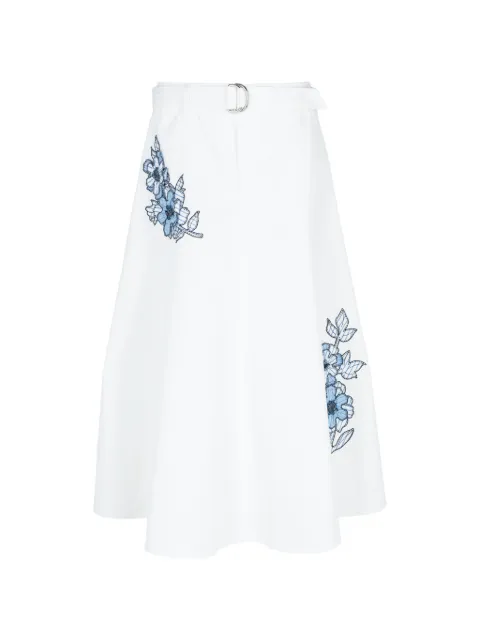 Cinq A Sept — Samara floral-embroidered mid skirt