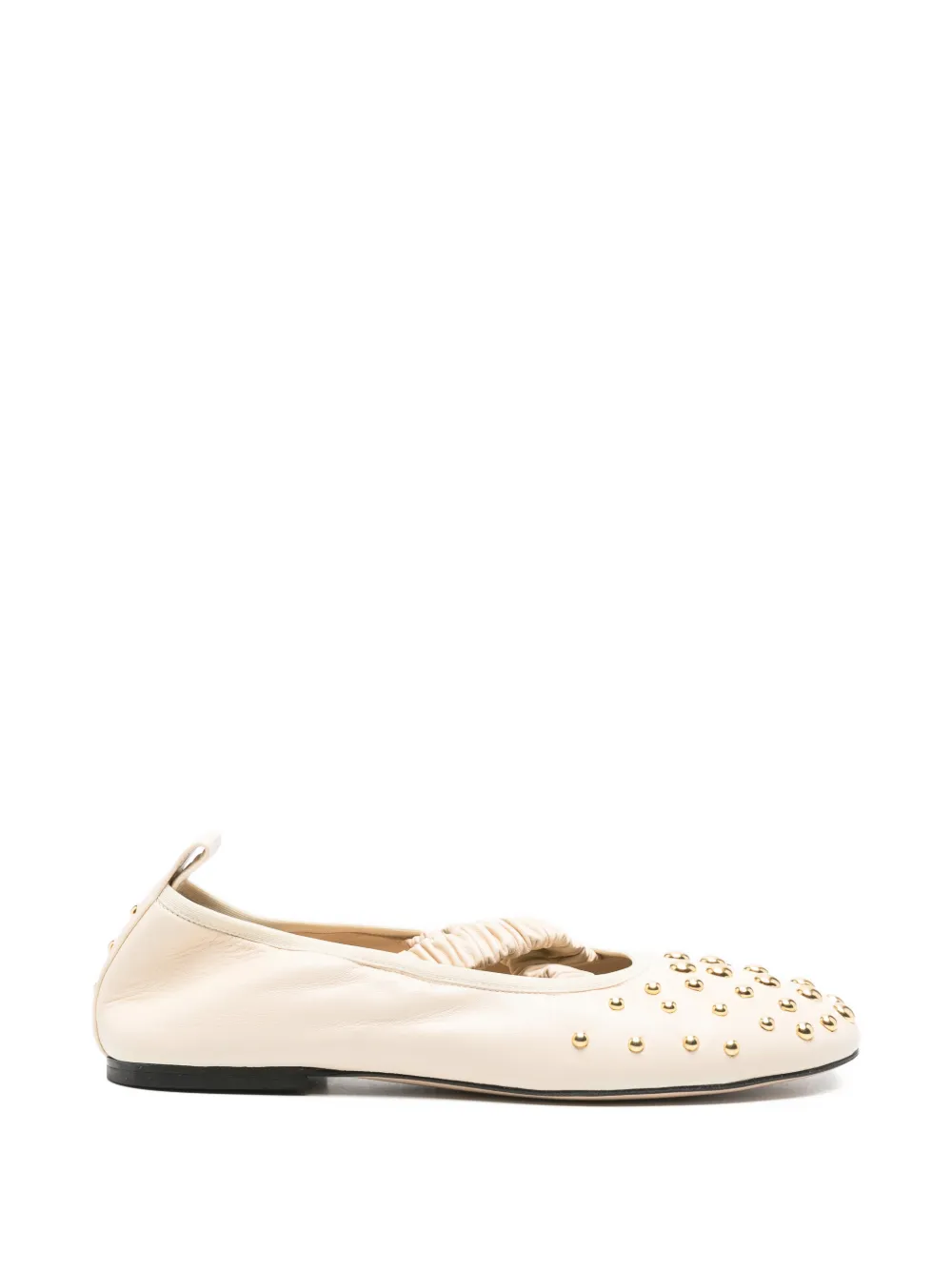 Wandler stud-embellished ruched ballet flats - Toni neutri