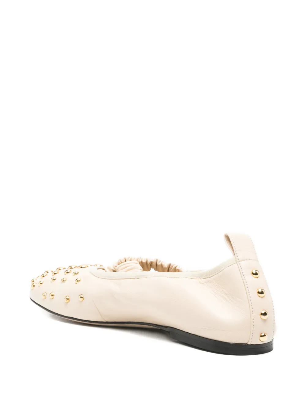 Wandler Ballerina's verfraaid met studs en ruches Beige