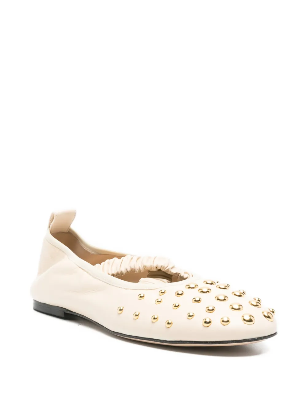 Wandler Ballerina's verfraaid met studs en ruches Beige