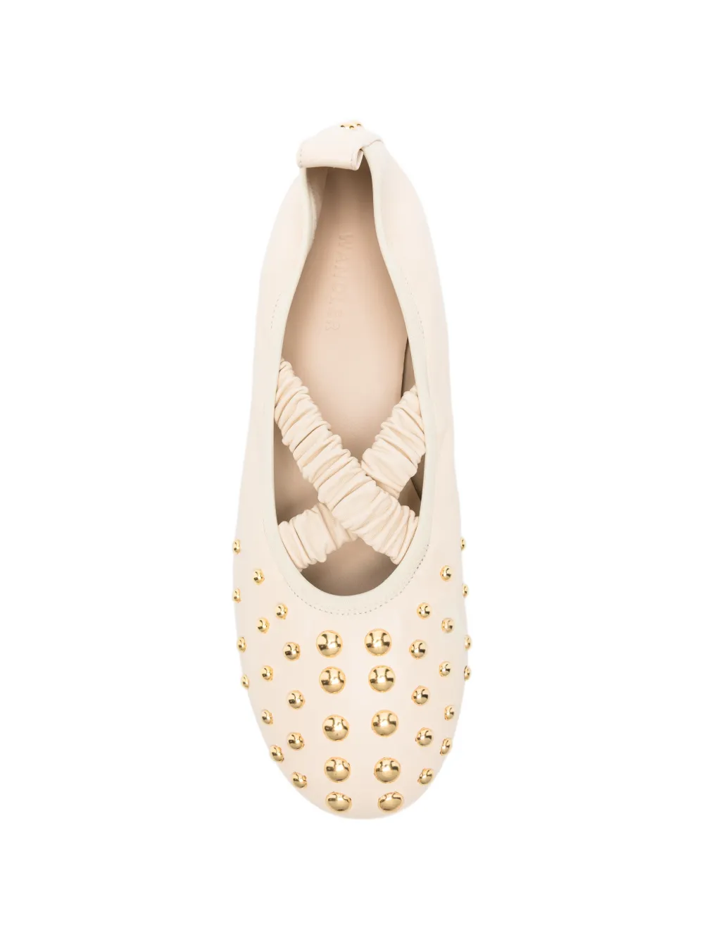 Wandler Ballerina's verfraaid met studs en ruches Beige