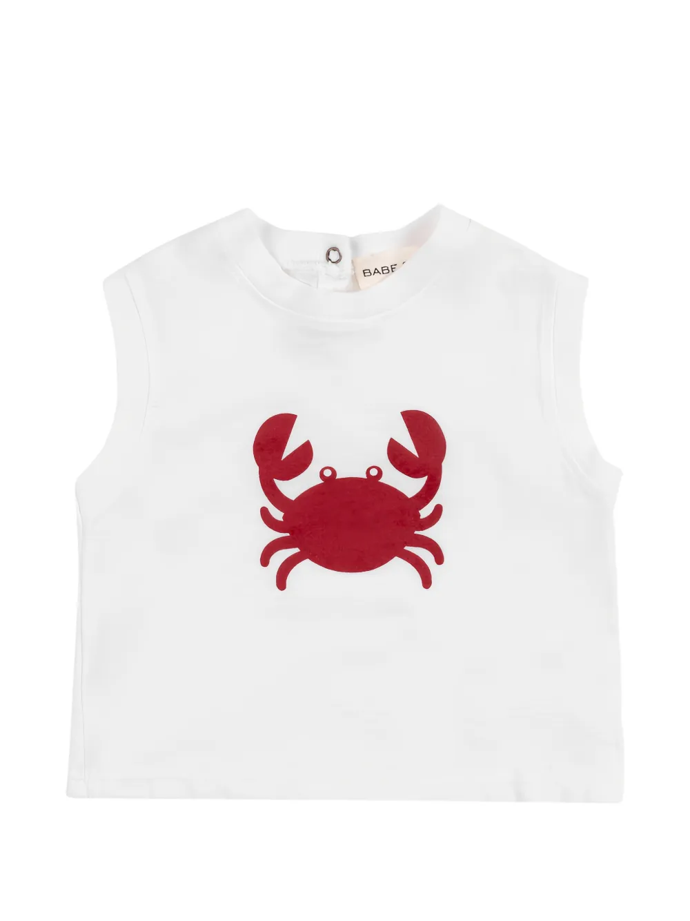 BABE & TESS crab-print sleeveless T-shirt - Bianco