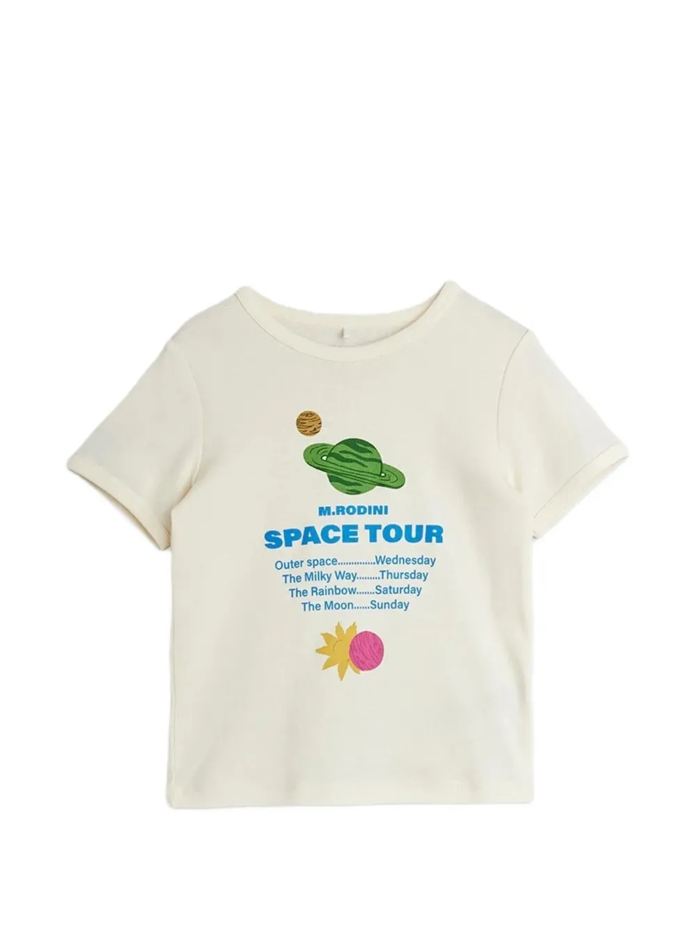 Mini Rodini Space Tour graphic-print T-shirt - Toni neutri