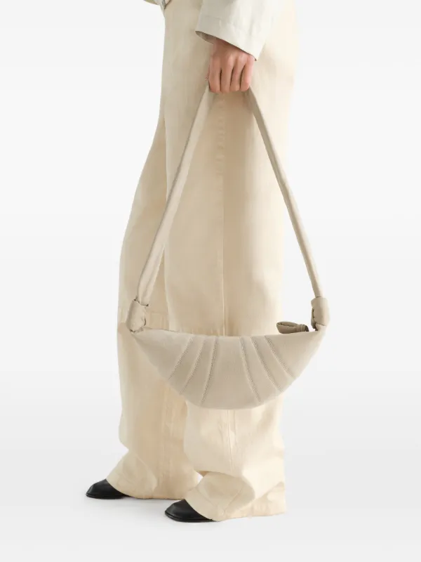 LEMAIRE Small Croissant Bag In Alpaca Nubuck | Neutrals | FARFETCH SG