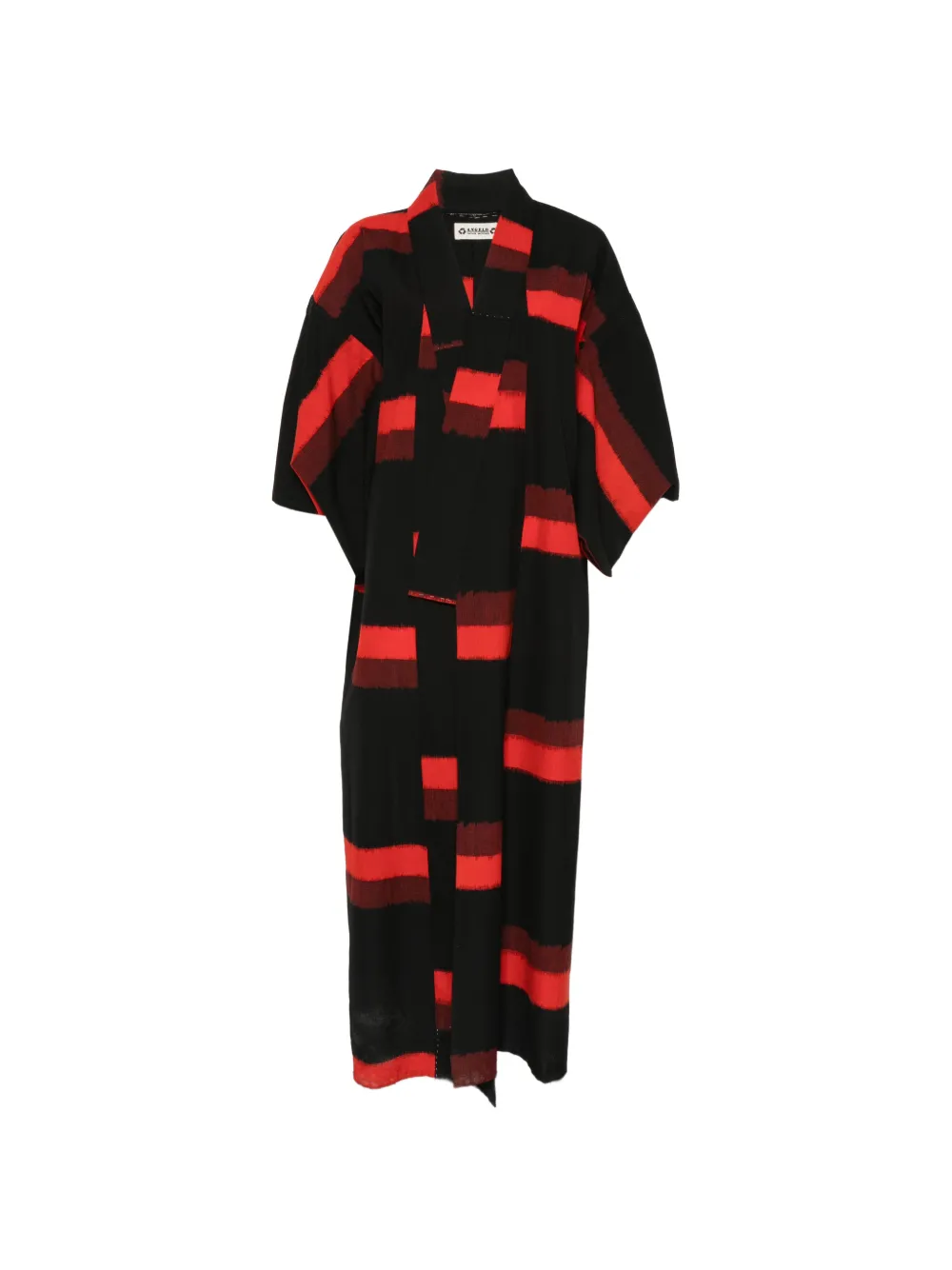 A.N.G.E.L.O. Vintage Upcycling floral-print kimono - Schwarz