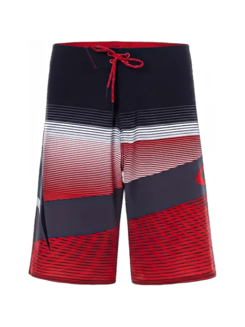 Oakley Gnarly Wave Red Line drawstring-fastening swim shorts