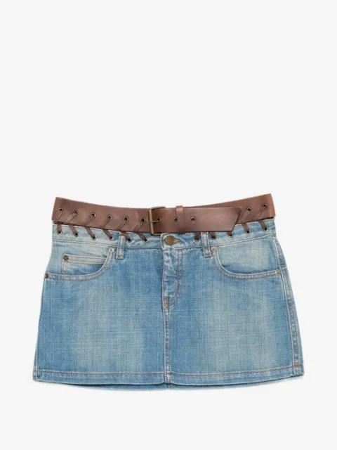 Alexander McQueen Pre-Owned 2000s belted lace-up mini skirt