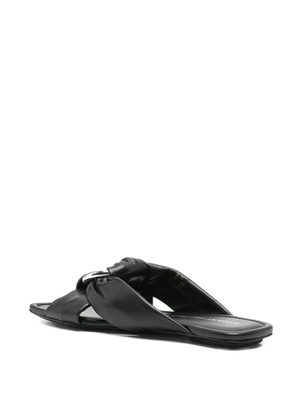 Stuart Weitzman Geknoopte slippers met ringdetail Zwart