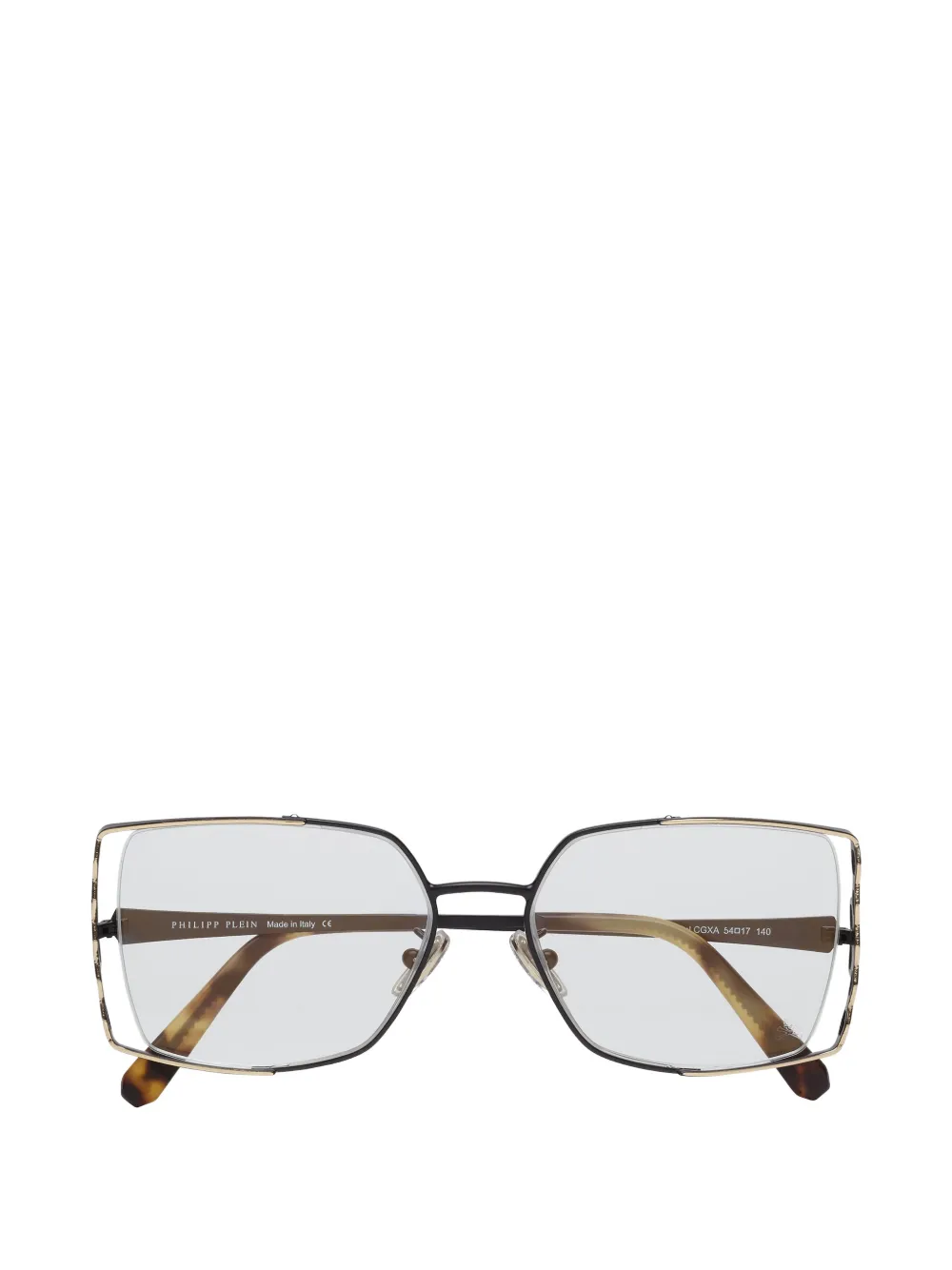 Philipp Plein embellished geometric-frame glasses - Nero