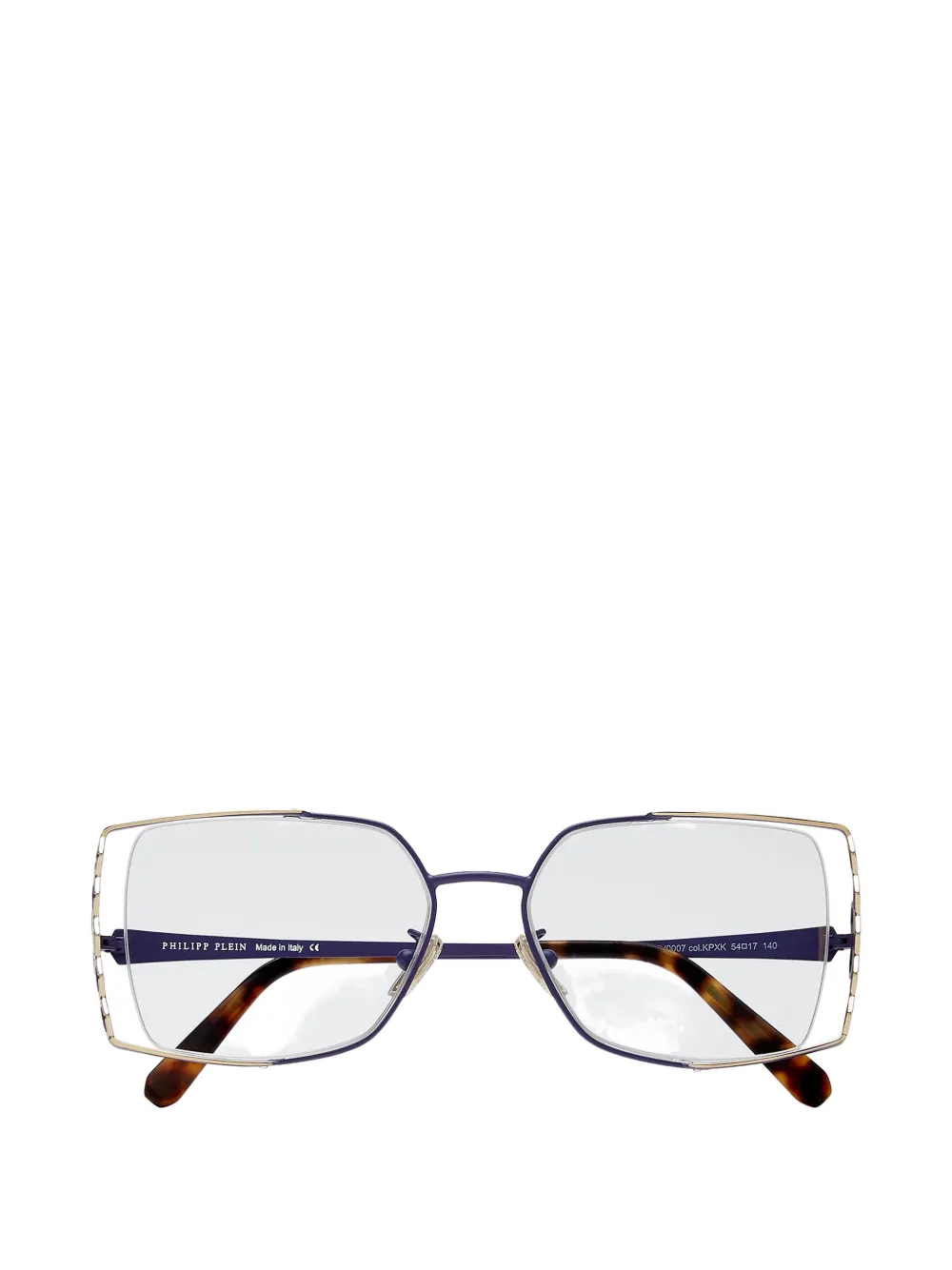 Philipp Plein embellished geometric-frame glasses - Blu