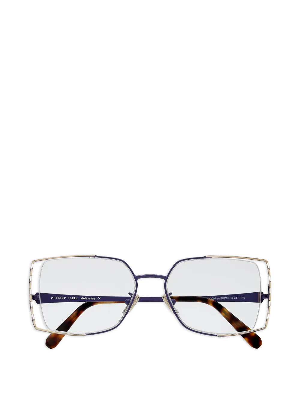 Philipp Plein embellished geometric-frame glasses - Blu