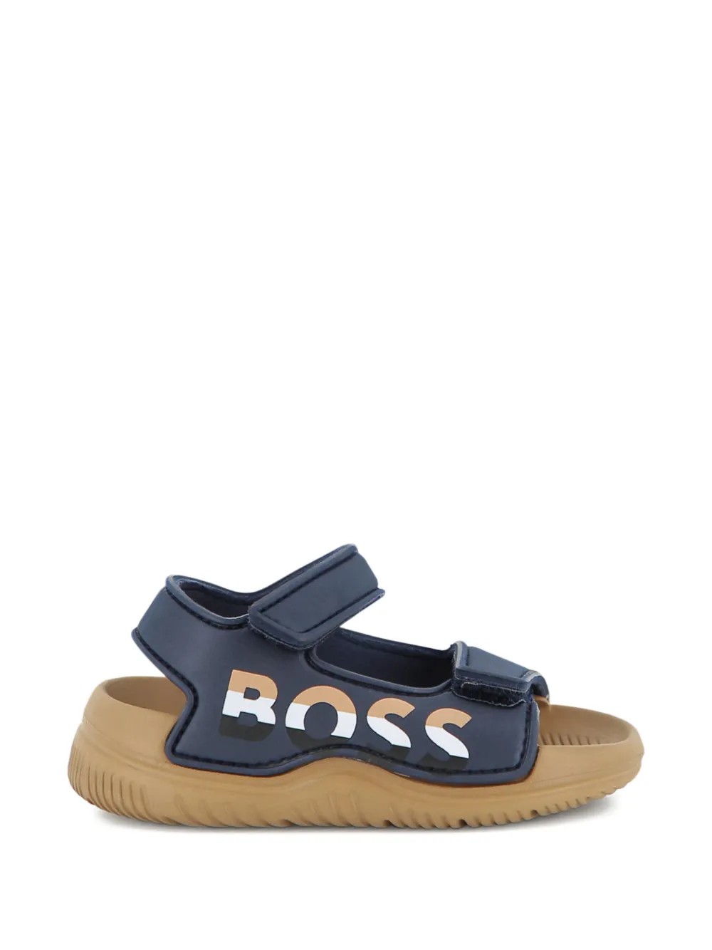 BOSS Kidswear logo-print sandals - Blu