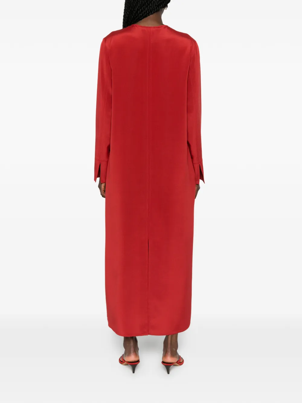 Max Mara Punghia maxi-jurk met lange mouwen en keyhole Rood