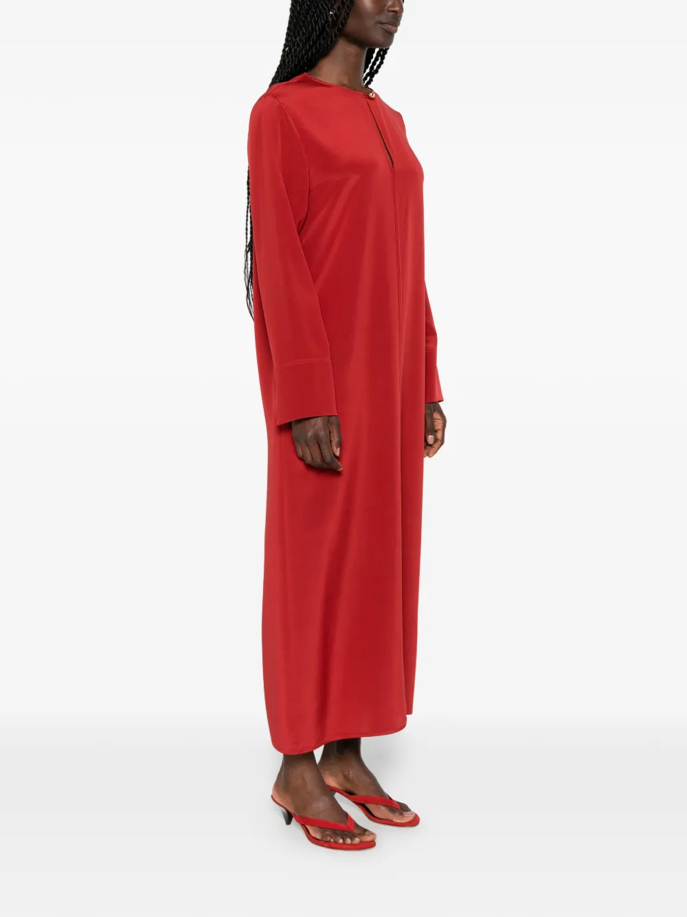 Max Mara Punghia maxi-jurk met lange mouwen en keyhole Rood