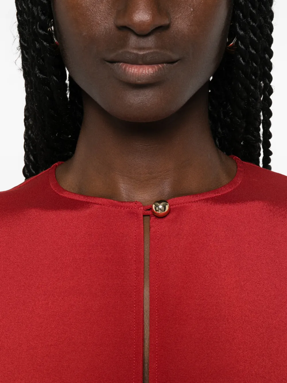 Max Mara Punghia maxi-jurk met lange mouwen en keyhole Rood