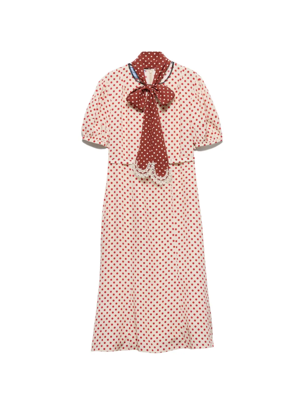 Prada polka-dot marocain dress - Neutrals