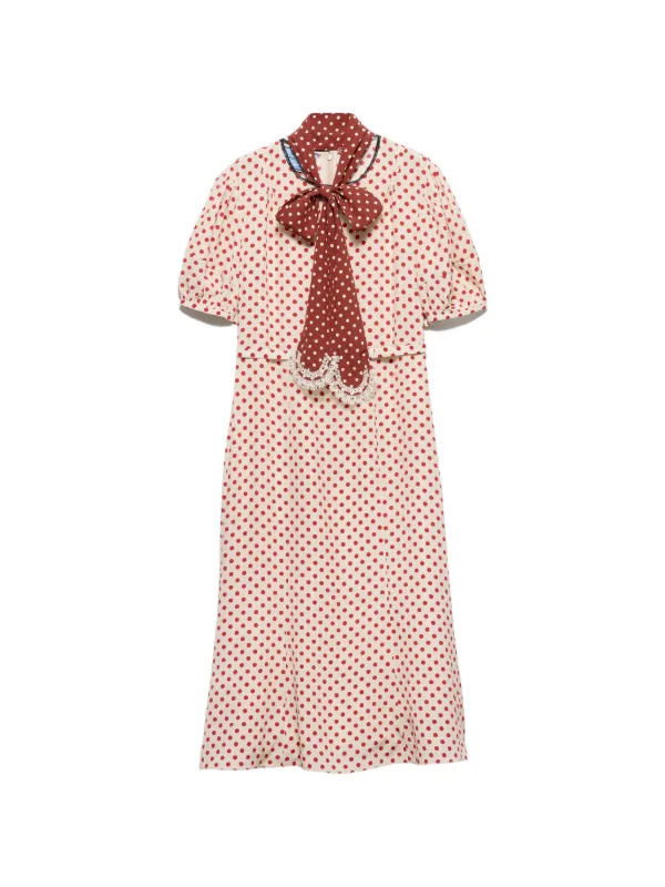 Prada ポルカドット ドレス | ニュートラル | FARFETCH JP
