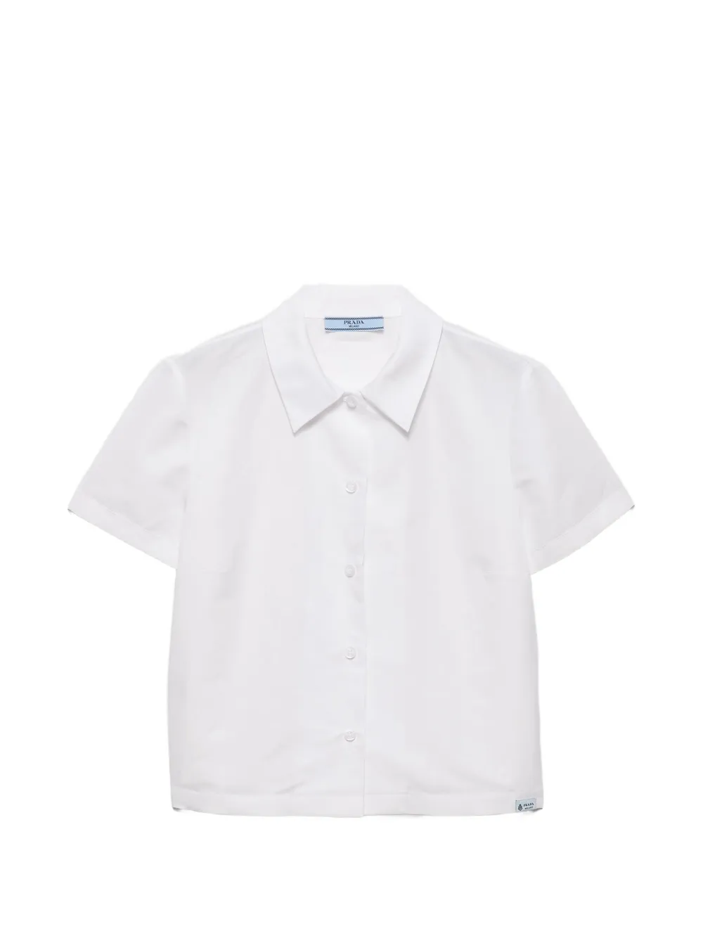 Prada short-sleeved linen muslin shirt - White
