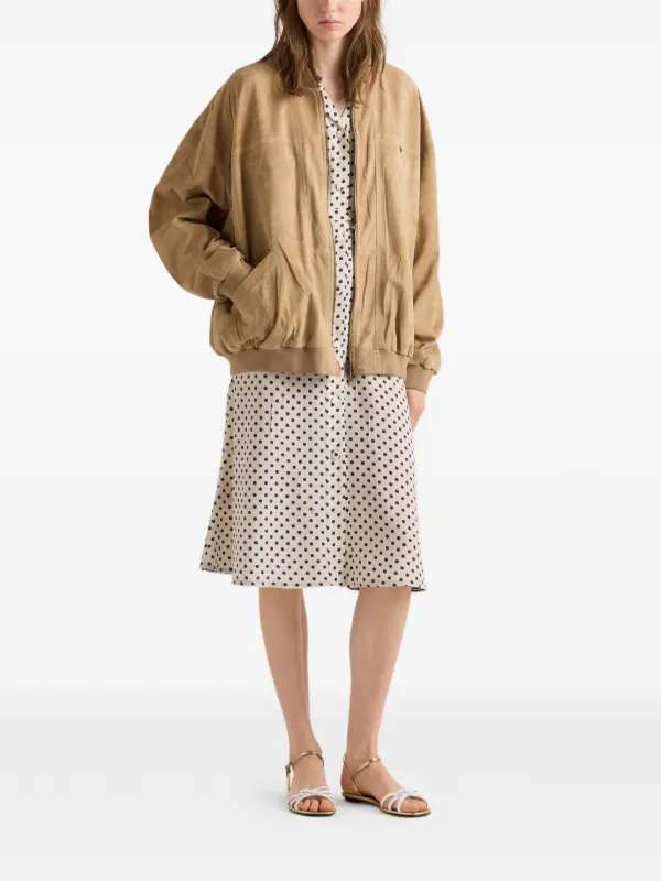 Prada Suede Jacket | Neutrals | FARFETCH