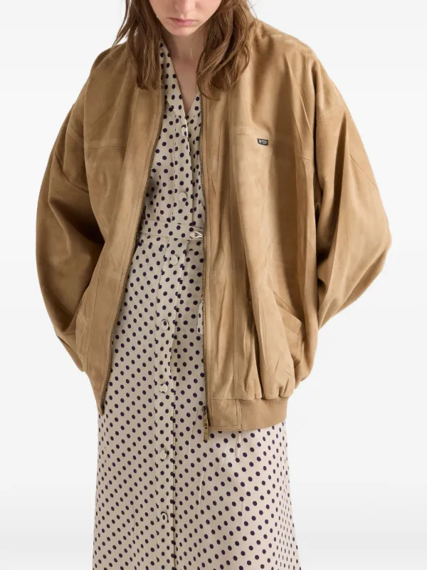 Prada Suede Jacket | Neutrals | FARFETCH