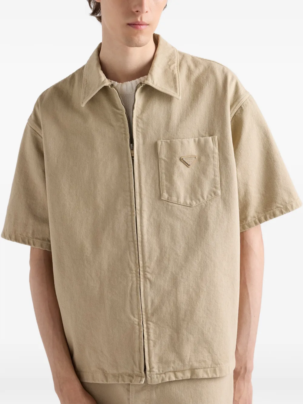 Prada Old denim overhemd Beige