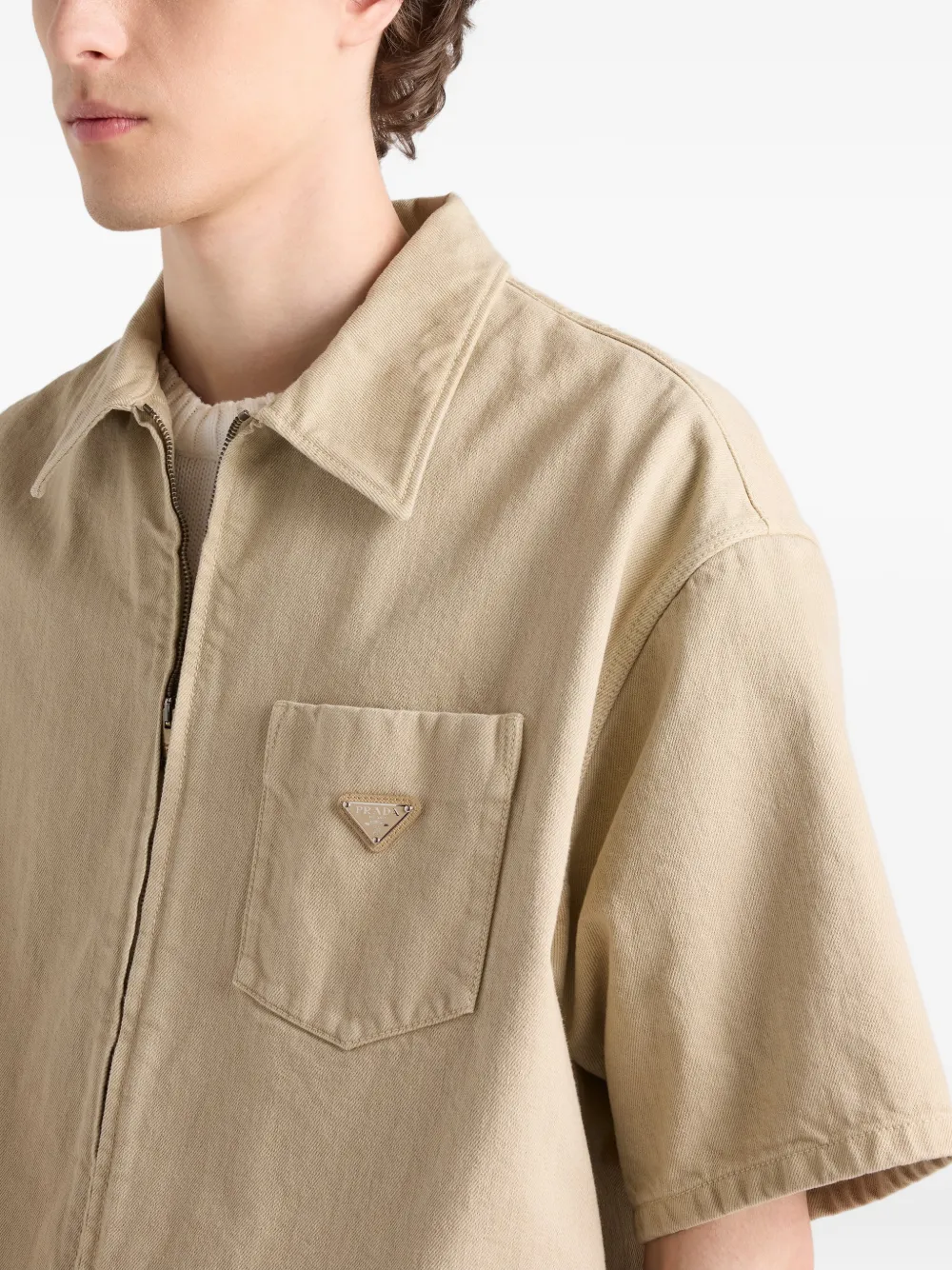Prada Old denim overhemd Beige