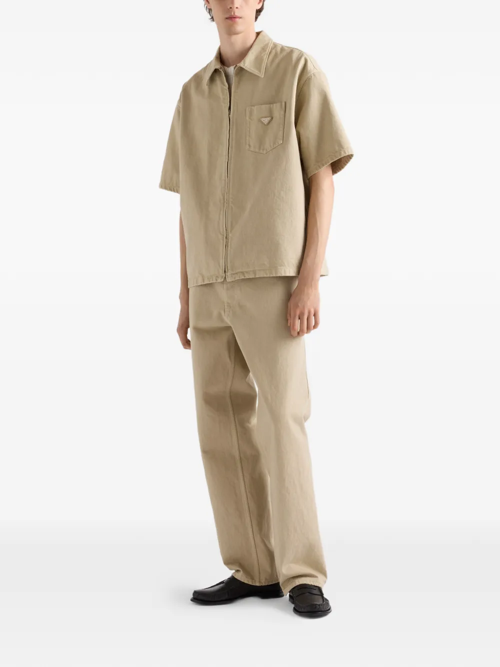 Prada Old denim overhemd Beige