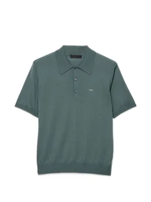 プラダ メンズポロシャツ　XL プラダ メンズ 定番 鹿の子 半袖ポロシャツ 黒 #XL PRADA