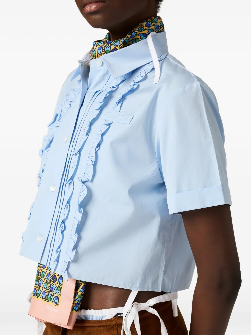 Miu Popeline shirt Blauw