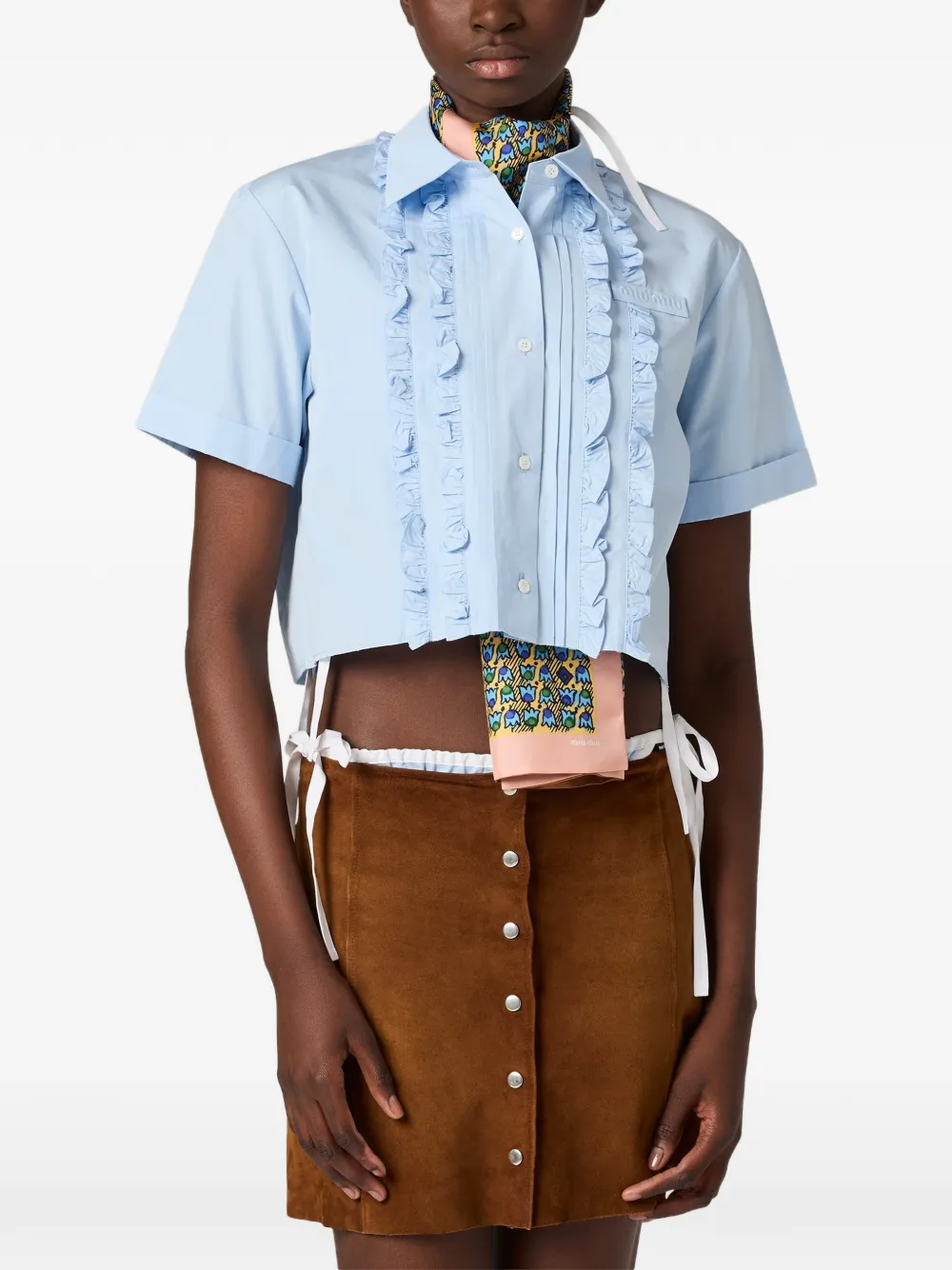 Miu Popeline shirt Blauw