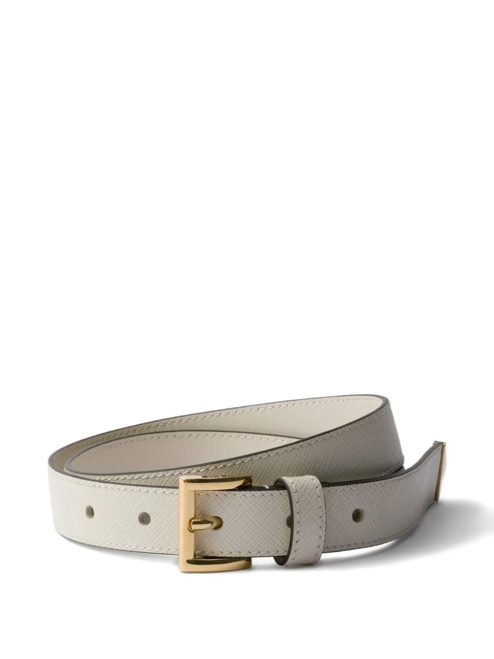Prada Saffiano Leather Belt In Neutral