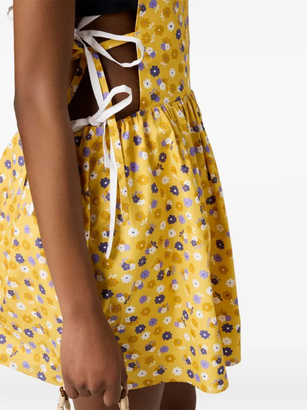 Miu Miu Poplin Dress | Yellow | FARFETCH