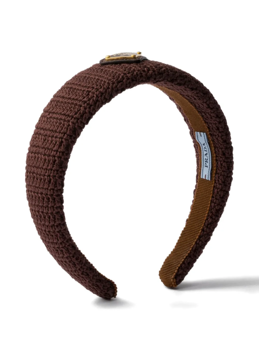Prada Crochet Headband In Brown