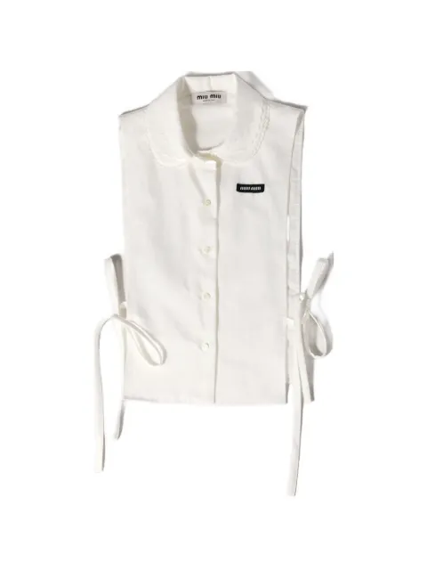 Miu Miu Camisa de popeline com amarração