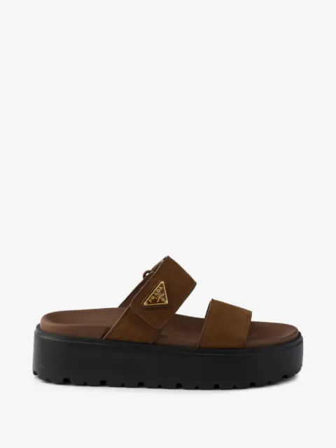 Prada nubuck slides