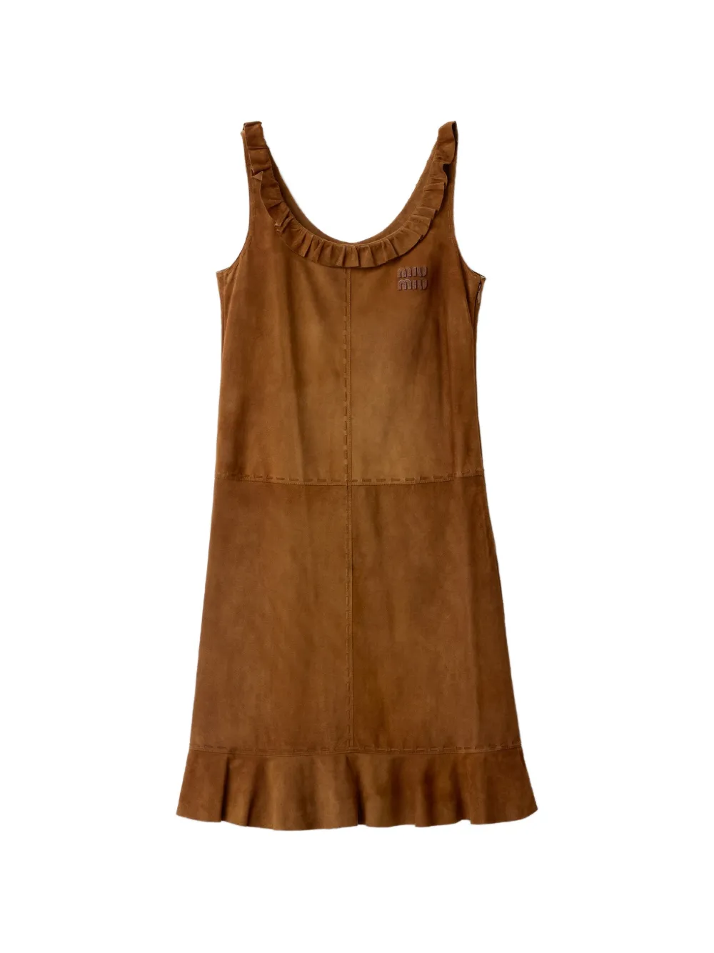 Miu Miu waxed suede dress - Braun