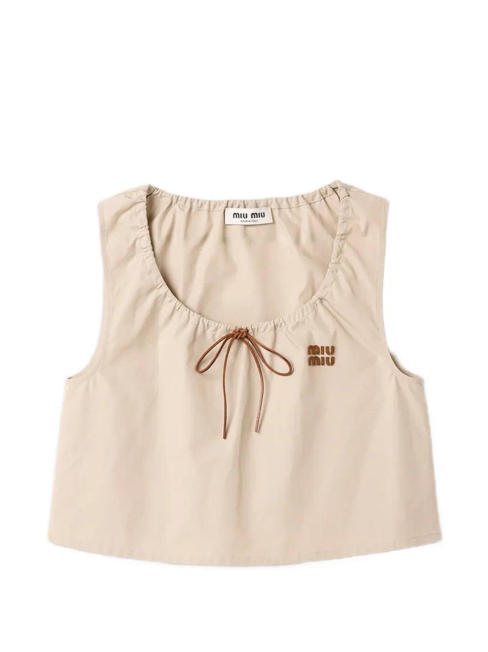 Miu Miu panama cotton crop top - Nude