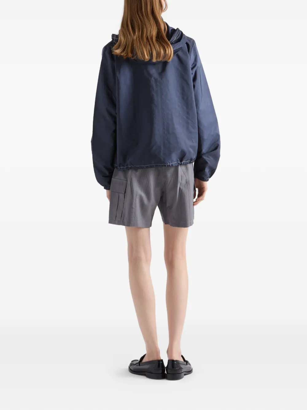 Prada Lichtgewicht Re-Nylon jack Blauw